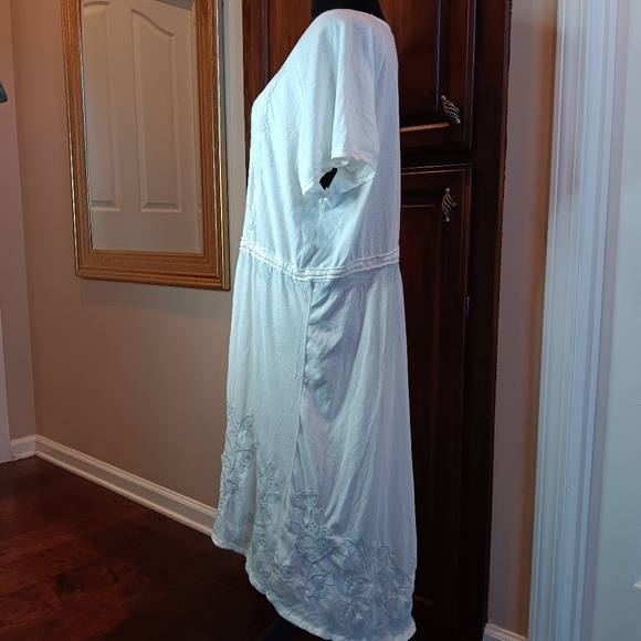 Johnny Was midi embroidered dress with drawstring in womens size 2X - Picture 2 of 7